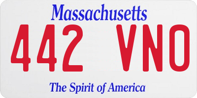 MA license plate 442VN0