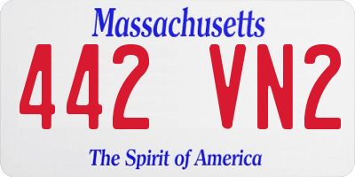 MA license plate 442VN2