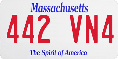 MA license plate 442VN4
