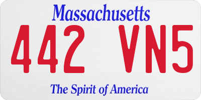 MA license plate 442VN5