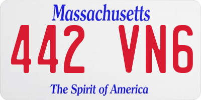MA license plate 442VN6