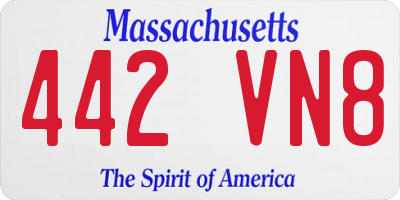 MA license plate 442VN8