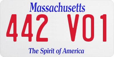 MA license plate 442VO1