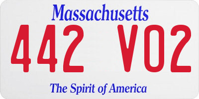 MA license plate 442VO2