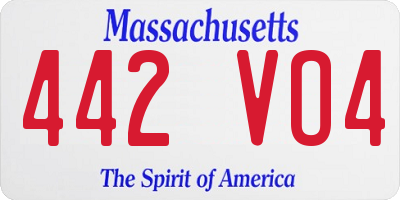 MA license plate 442VO4