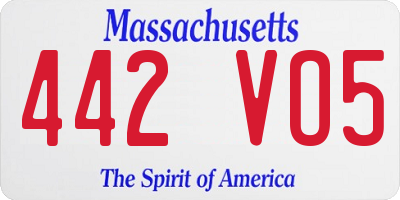 MA license plate 442VO5