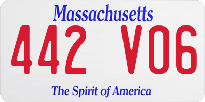 MA license plate 442VO6