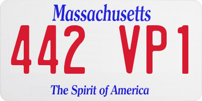 MA license plate 442VP1