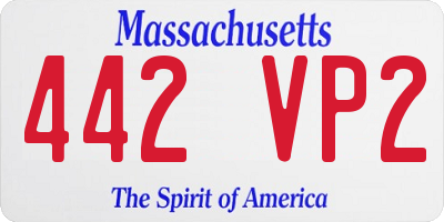 MA license plate 442VP2