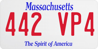 MA license plate 442VP4
