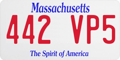 MA license plate 442VP5