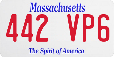 MA license plate 442VP6