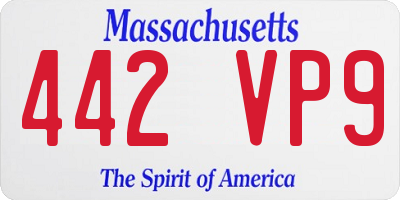 MA license plate 442VP9