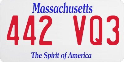MA license plate 442VQ3
