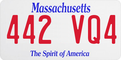 MA license plate 442VQ4