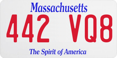 MA license plate 442VQ8
