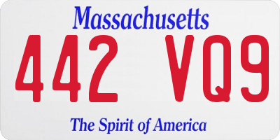 MA license plate 442VQ9