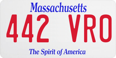 MA license plate 442VR0