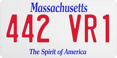 MA license plate 442VR1