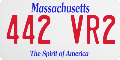 MA license plate 442VR2