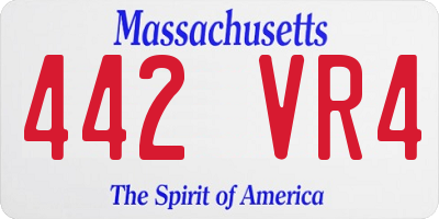 MA license plate 442VR4