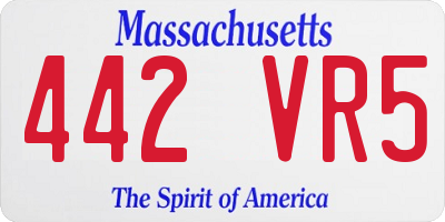 MA license plate 442VR5
