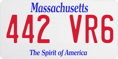 MA license plate 442VR6