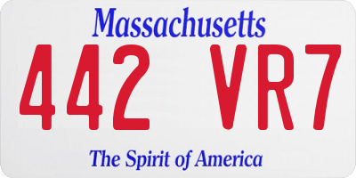 MA license plate 442VR7