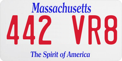 MA license plate 442VR8