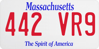 MA license plate 442VR9