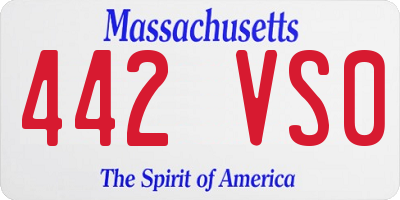 MA license plate 442VS0