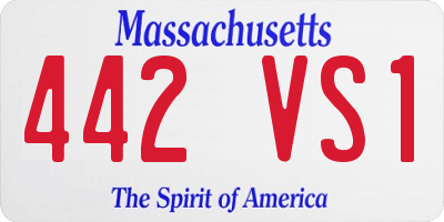 MA license plate 442VS1
