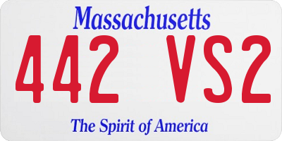 MA license plate 442VS2
