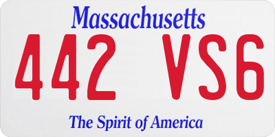 MA license plate 442VS6