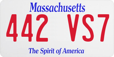 MA license plate 442VS7