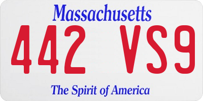 MA license plate 442VS9
