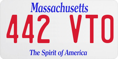 MA license plate 442VT0