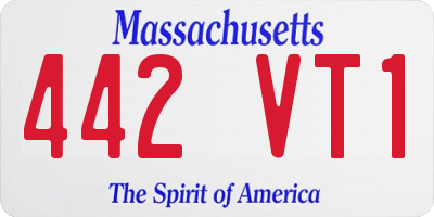 MA license plate 442VT1