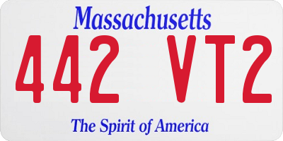 MA license plate 442VT2