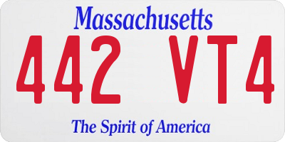 MA license plate 442VT4