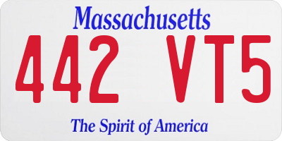 MA license plate 442VT5
