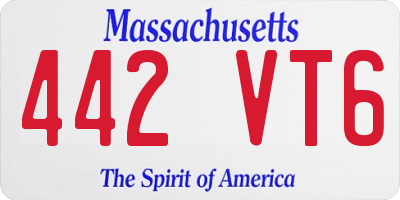 MA license plate 442VT6