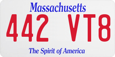 MA license plate 442VT8