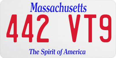 MA license plate 442VT9