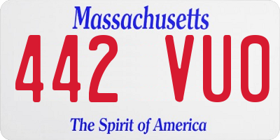 MA license plate 442VU0