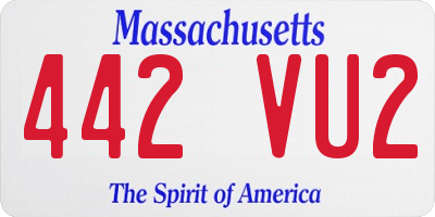 MA license plate 442VU2