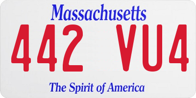 MA license plate 442VU4