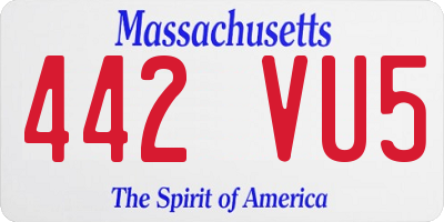 MA license plate 442VU5