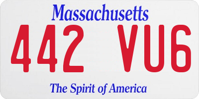 MA license plate 442VU6