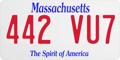 MA license plate 442VU7